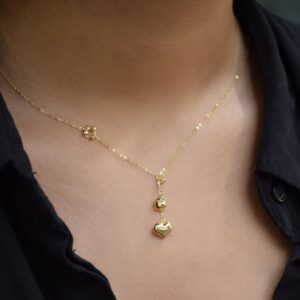 گردنبند دو قلب آویز