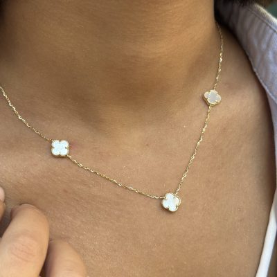گردنبند ونکیف 3گل صدفی