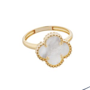 انگشتر ونکلیف با سنگ سفید